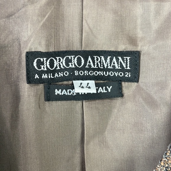 GIORGIO ARMANI Black Label Tweed Suit Jacket Collarless Blazer Women’s 44 / 8 - Picture 6 of 12